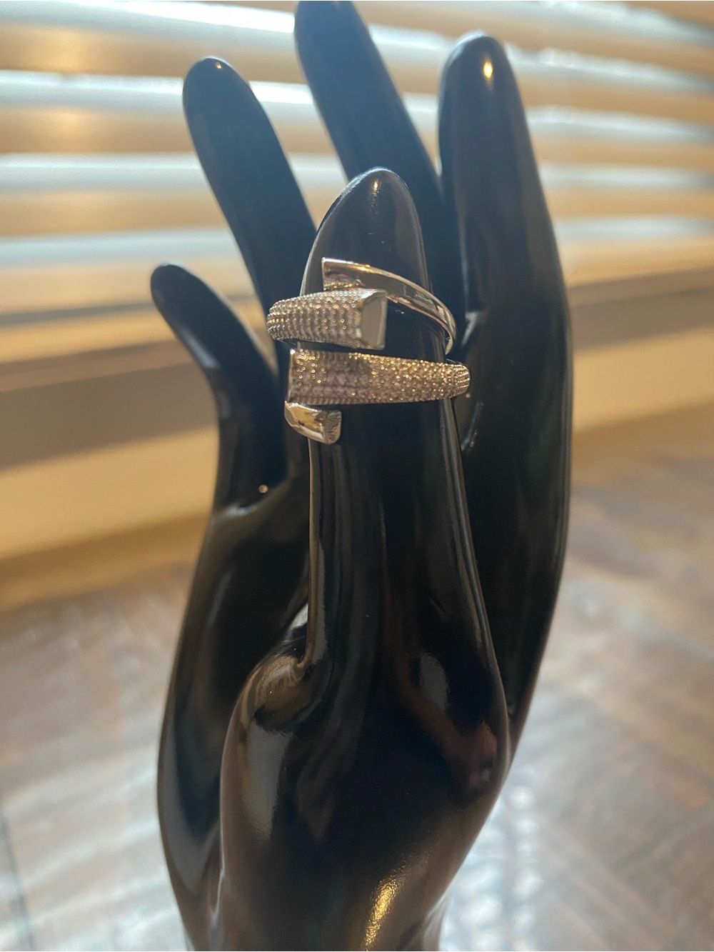 Silver Pavé Wrap Ring - Elegant Women's Jewelry